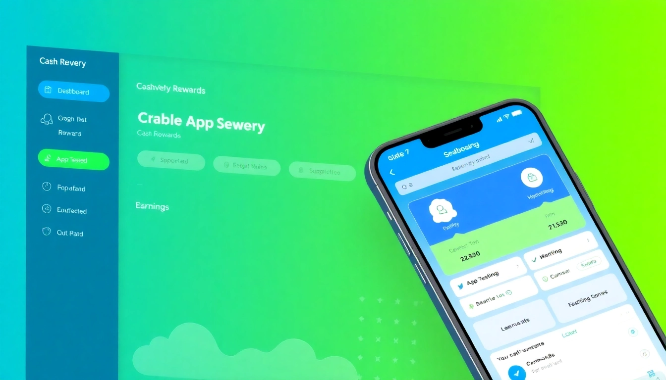 Screenshot of cashgun.com platform showcasing cash rewards from app testing, surveys, and gaming, emphasizing earning via mobile device engagement.