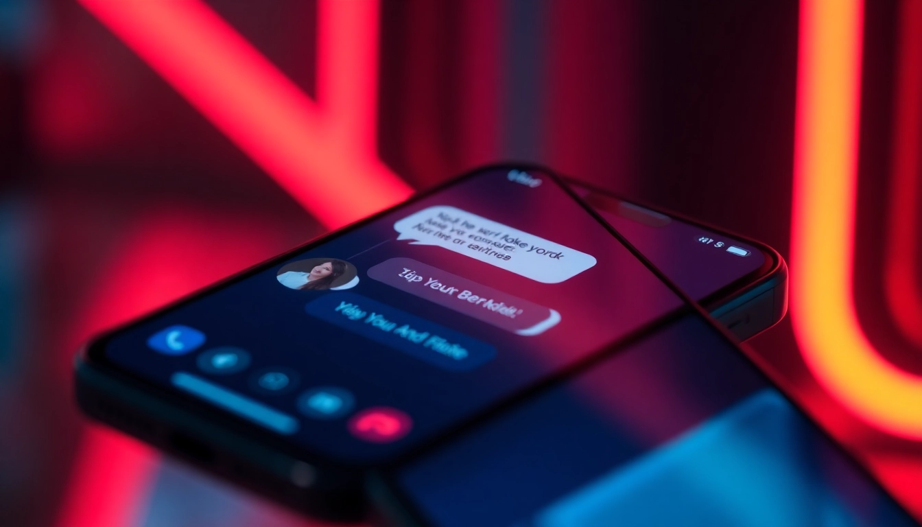 AI girlfriend app interface showing a realistic, engaging conversation on a smartphone screen, emphasizing personalized chat features.