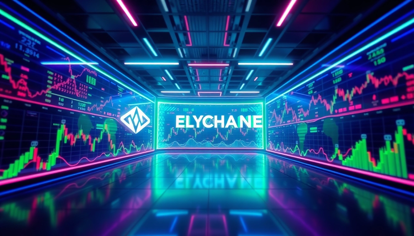 Crypto exchange platform showing real-time trading charts and digital assets in a sleek modern setup