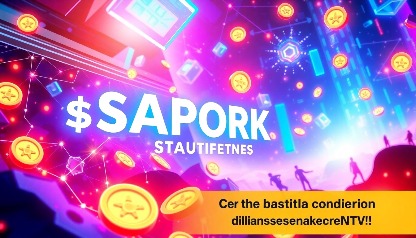 Illustration of APORK Staking demonstrating a futuristic blockchain ecosystem with glowing