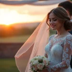 Professional eskuvo fotos capturing natural wedding moments in outdoor setting for memorable photos